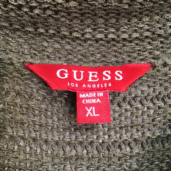 Esprit Olive Green Sleeveless Cowlneck Fringe Front Knit Top Size XL - Picture 10 of 13